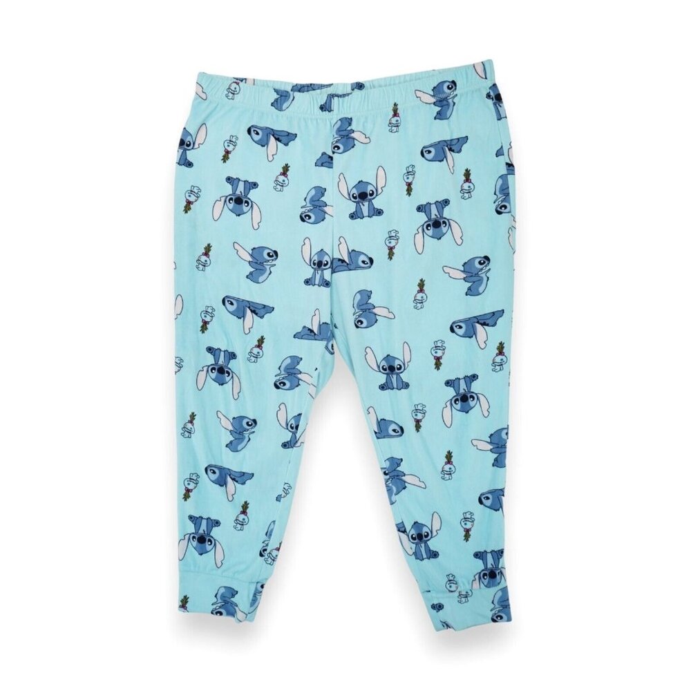 Disney Stitch Lounge Pajama Pants Women's Size 2X (18W-20W) Blue Polyester